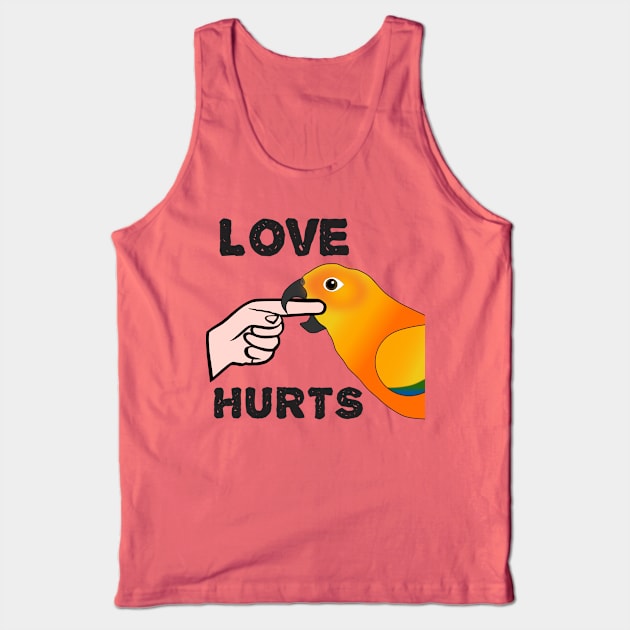 Love Hurts Sun Conure Parrot Biting Tank Top by Einstein Parrot